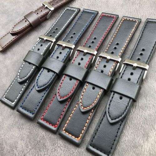 Watch Strap Single Turn Leather Strap Multi-Color Line 12-24mm Multi-Size Custom Switch Ears