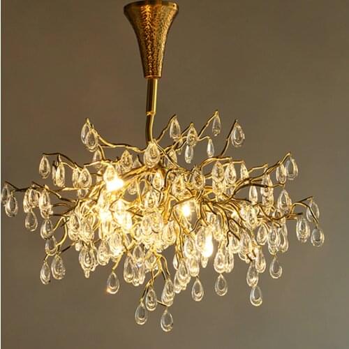 Nordic Luxury Crystal Chandelier Lighting Postmodern Design Dining Room Cafe Kitchen Hanging Lamp Living Room Ceiling Chandelier