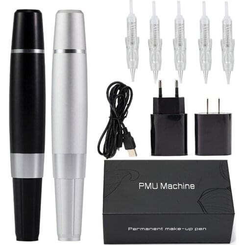 High Quality PMU Machine Pen Permanent Makeup Microblading Eyebrow Lips Contour Pen Beauty Art Tattoo Gun With Cartridge Needles