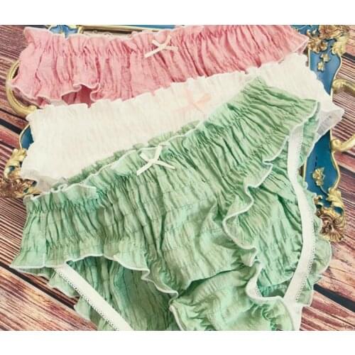 2020 New 2nd Shipping Free M L XL XL Frech Retro Lovely Cute Lolita Kawaii Pleated Cotton Ruffle Panties Brief Knickers