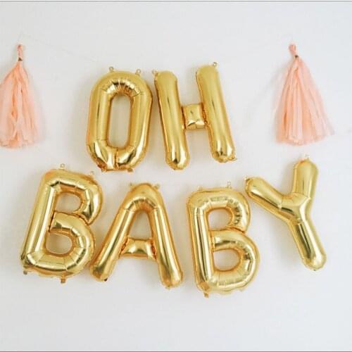 1set Oh Baby Balloons Boy Girl Gender Reveal Balloon Baby shower Party Supplies Kids 1st birthday party decoration banners balls