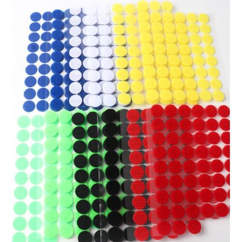 15Mm Round Strong Adhesive Velcro Velcro Self-Adhesive with Bristles Hook Surface Velcro Double-Sided Female and Male Stickers