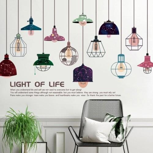 180*88CM Creative Chandeliers Wall Sticker Warm Potted Plants Living Room Decoration Bedroom Decor Sofa Wall Pictures Mural