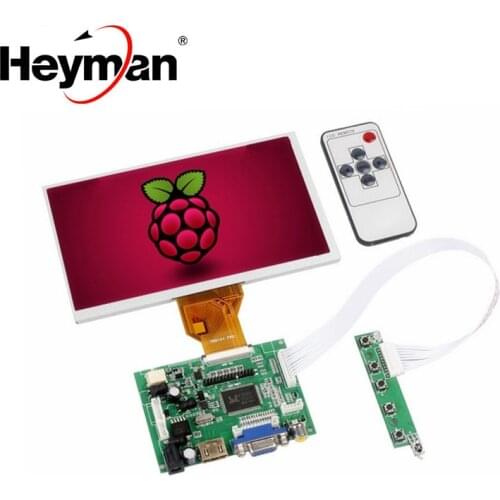7 inch AT070TN90 LCD Display Resolution Monitor Remote Driver Control Board 2AV HDMI VGA For Lattepanda,Raspberry Pi Orange Pi