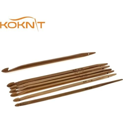 7 pcs/set Mix Size Carbonized Bamboo Crochet Needles Sewing Needles Handle Crochet Hook Knit Yarn Knitting Needle CH053