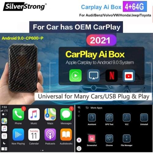 Ai Box Car Multimedia Player Wireless Mirror Link Carplay New Version 4+32G Android System For Apple Carplay Android Auto Tv Box