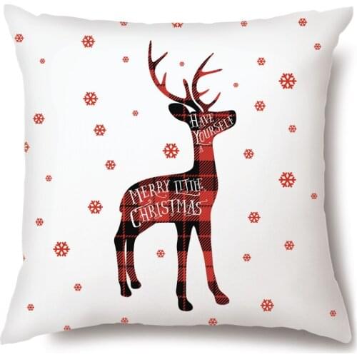 Artinlive Christmas Polyester Sofa Waist Cushion Cover 45*45 Throw Pillowcase Office Home Decor Pillow Case