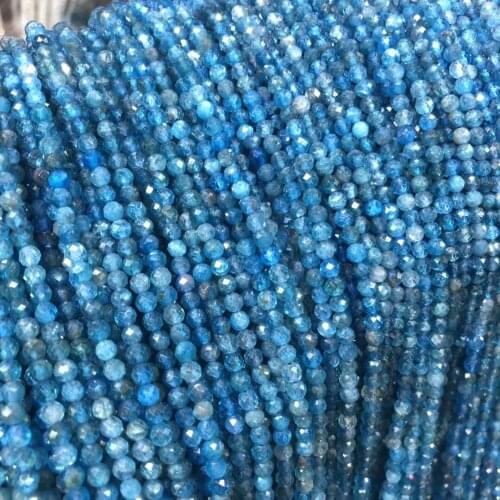 Natural Stone Beads Small Faceted Blue Ocean Apatite Loose Beads 2 3 4 5mm For Bracelet Necklace Jewelry Making