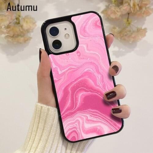 Phone Case for iPhone 12 mini X XS XR 11 Pro Max SE 2020 5 6S 7 8 Plus Samsung Galaxy S8 S9 S10 S20 S21 Pink Marble Cover