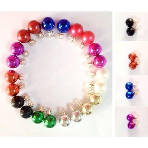 Colors Cheap Summer Style New Fashion Ball Double Sided Earrings Brincos Colored Ball Stud Earrings for Women