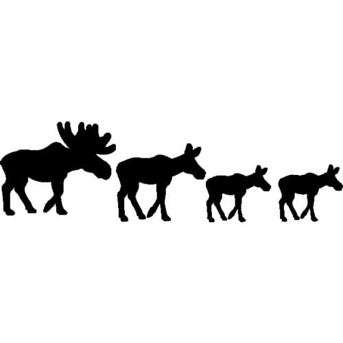 Dawasaru Interesting Moose Family Car Stickers Cover Scratch Decals Laptop Truck Motorcycle Auto Accessories PVC,16cm*5cm