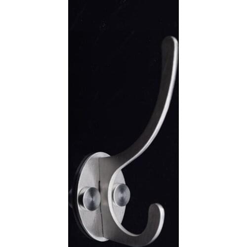 DHL Shipping 500PCS Stainless Steel Heavy Duty Wall Mounted Hook Robe Hooks Dual Coat Hat Hangers+Screws+Decorative Cover Caps