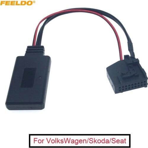 FEELDO 5Pcs Car Wireless Bluetooth Aux Receiver Cable Adapter for VolksWagen Skoda Seat MFD2 RNS2 Radio Stereo Audio Input