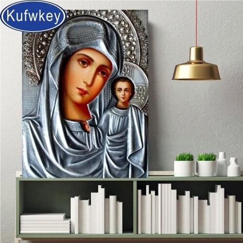 Full square/round Diamond Painting Virgin and Child 5D DIY Diamond Embroidery Kit Rhinestone mosaic diamonds Religious icon
