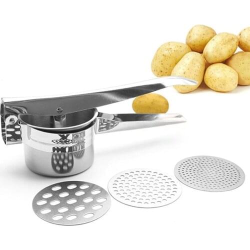 Potato Mashers Ricers Kitchen Cooking Tools Premium Stainless Steel Pressure Mud Puree Vegetable Fruit Press Maker Garlic Presse