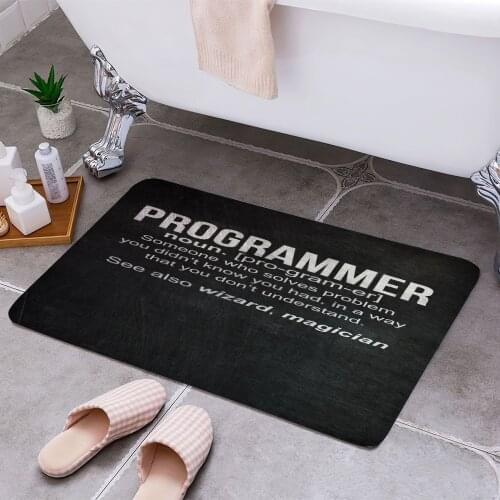Programmer Definition 3D Print Doormats Rectangle Non-Slip DoorMat Bedroom Kitchen Entrance Print Door rugs Dropshipping