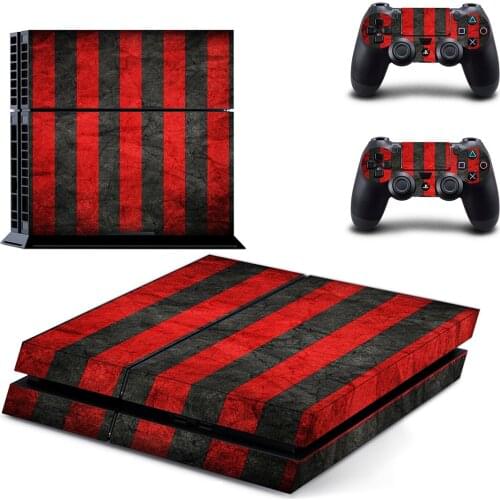 Red And Black Line Style Decal Skin Sticker for PS4 Playstation 4 Console Protection Film + 2Pcs Controllers Protective Cover
