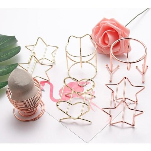 Metal Makeup Sponge Powder Puff Rack Beauty Puff Drying Stand Holder Bracket Box Sponge Drying Beauty Shelf Holder Tool 1pc