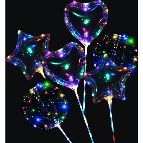 Flashing Lamps Transparent Balloon LED Light Post Birthday Wedding Party Christmas Decorations Kids Toy Luminous Glow Props