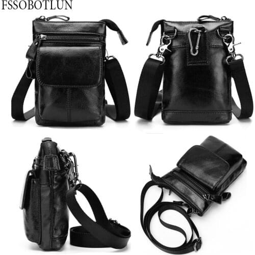 FSSOBOTLUN,For Blackview S8/R6 lite/P6000/P2 lite/BV9000/BV8000 Mens Belt Waist Wallet Bag Genuine Leather Cover+Shoulder Strap