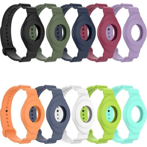 Soft Silicone Watch Bands Case For AirTags Strap Anti-Scratch Protective Cover Bluetooth-compatible For Apple Air Tag Tracker