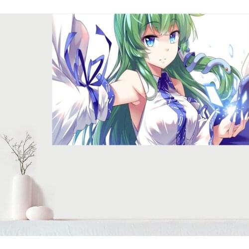 Custom High Quality Kochiya Sanae Canvas Painting Wall Canvas Poster Cloth Print DIY Fabric Poster