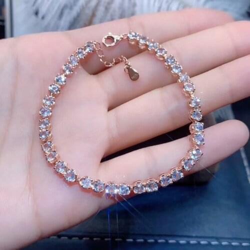 New Coming Natural and Real Aquamarine Bracelet Free shipping Natural real Aquamarine 925 sterling silver Fine jewelry