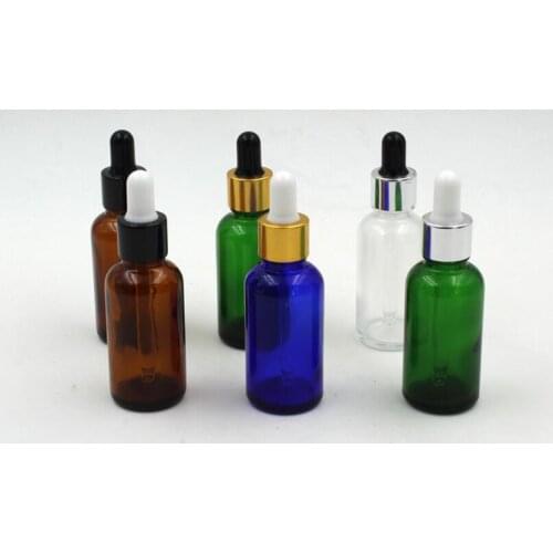 Wholesale 30ML Clear Glass Dropper Bottle,Empty Blue Essential Perfume Bottles, Cosmetic Liquid Packaging Container LX1303