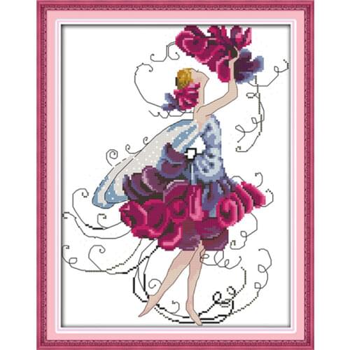 Cockscomb fairy cross stitch kit cartoon counted stamped fabric 14ct 11ct hand embroidery DIY handmade needlework supplies bag