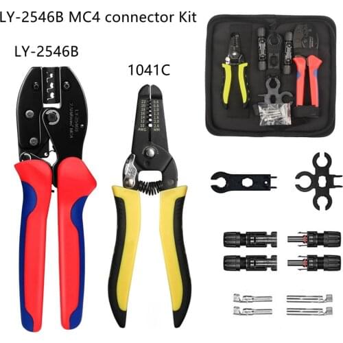 Solar Crimping Tool Kit, LY-2546B Pliers Pv Capacity 2.5/4/6mm2 Connector 14-10AWG Wire Stripper Set, Electrical Hardware Tools