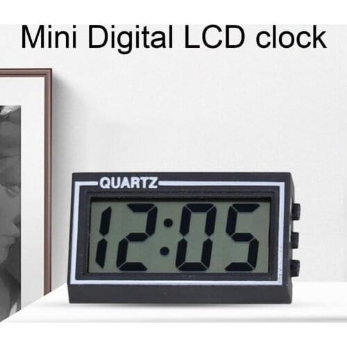 Simple Style Digital LCD Screen Table Auto Car Dashboard Desk Date Time Calendar Small Clock For Button Batteries