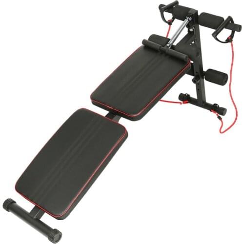 Supine Board Foldable Load 200kg + Two Tension Ropes Home Fitness Equipment (with Poles) Vest Line For Training Arm HWC