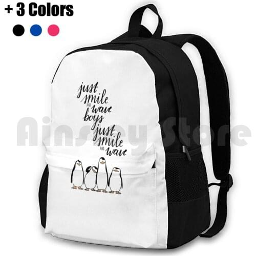 Just Smile And Wave Boys Outdoor Hiking Backpack Waterproof Camping Travel Just Smile And Wave Boys Madagascar Penguins