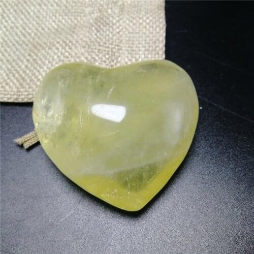 High quality natural crystal stone add yellow color citrine heatt stone for love gift