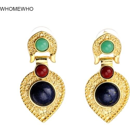 Green Resin Beads Man-made Thailand Buddha Indian Jhumki Jhumka Earrings Korean Fashion Jewelry Birdal Wedding Party Accessories