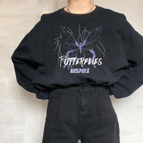 Goth Hoodie Women Oversized Emo Punk Harajuku winter Top Dark Aesthetic Fairy Grunge Alt Plus Size Alternative Hoodie