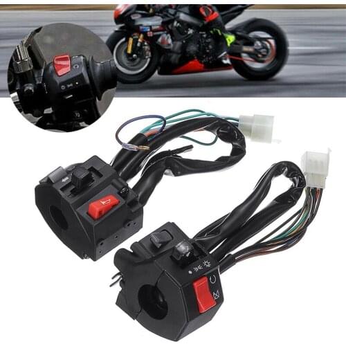 1pair 12V Motorcycle 7/8" Handlebar Control Switch Horn Turn Signal Headlight Electric Start Switch Scooters Dirt Bikes Quad ATV