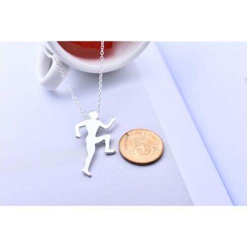 10pcs Running Man Necklace Workout Boy Body Figure Pendant Necklace Fitness Runner Sports Jewelry Gift