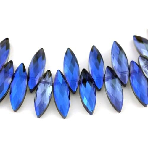 100pcs/Lot 7x22mm New Cheap Half Horse Eye Shape crystal Beads Blue color DIY Jewelry Bracelet Accessories Making Wholesale