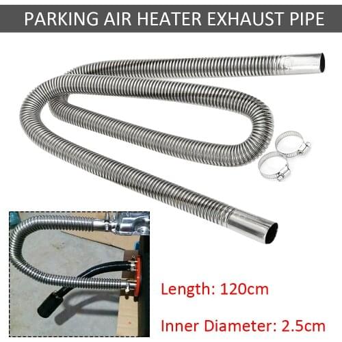 120cm Air Parking Heater Exhaust Pipe with Clamps Heater Ducting Fuel Tank Exhaust Pipe Hose Tube For Diesel Heater