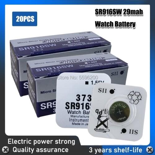 20Pcs/Lot FOR SEIZAIKEN 373 100% Original Brand New Silver Oxide Watch Battery LONG LASTING SR916SW 916 JAPAN Made