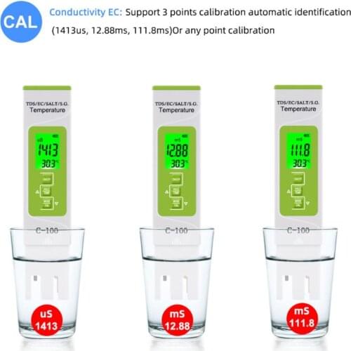 5 in 1 Water Quality Tester TDS/EC/Salinity/S.G./Temperature Meter for Home,Pool