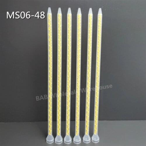 50PCS/lot Resin Static Mixer MS06-48 Mixing Nozzles for Duo Pack Epoxies (Yellow core)