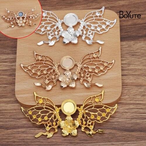 BoYuTe (5 Pieces/Lot) 90.5*44MM Alloy Butterfly and Flower Materials Factory Supply DIY Handmade Jewelry Accessories
