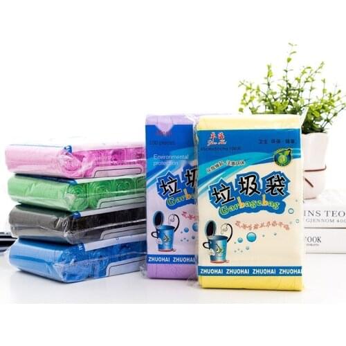 Large new material thickened flat garbage bags color dot-break hotel household garbage bags 5 volumes a pack