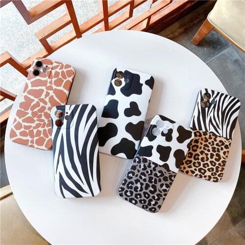 Fashion Animal Leopard Zebra Stripes Phone Case For iPhone 11 12 Pro X XR XS Max SE 2020 7 8 Plus Camera Protect Soft TPU Cover
