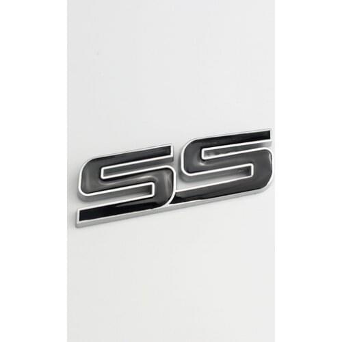 3D Black Metal "SS" Auto Emblem Badges Decal Sticker Car Accessories