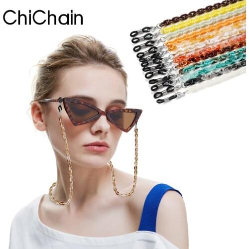 Classic Acetate Cable Glasses Chain with adjustable Silicone anti-skid Loops Retro-modern Vogue Sunglasses and Reading glasses