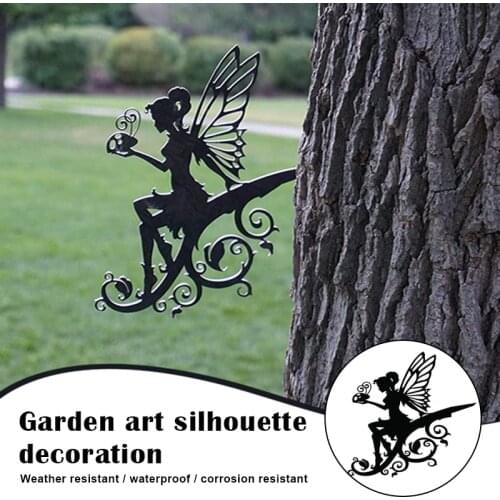HOT Butterfly Fairy Metal Silhouette used for Garden and Outdoor Wall Decoration Or as Gifts for Kids