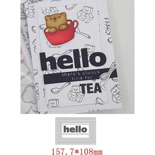 Hot Word "Smile" Rectangle Frame New Metal Cutting Dies For Scrapbooking Craft Die Cut Card Photo Album Making Embossing Stenci